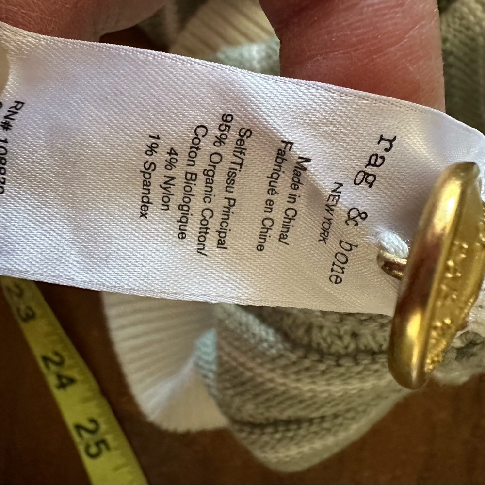 rag & bone Evelyn Sage and Cream Buttoned Cardigan ladies size Large NWT - Picture 7 of 7